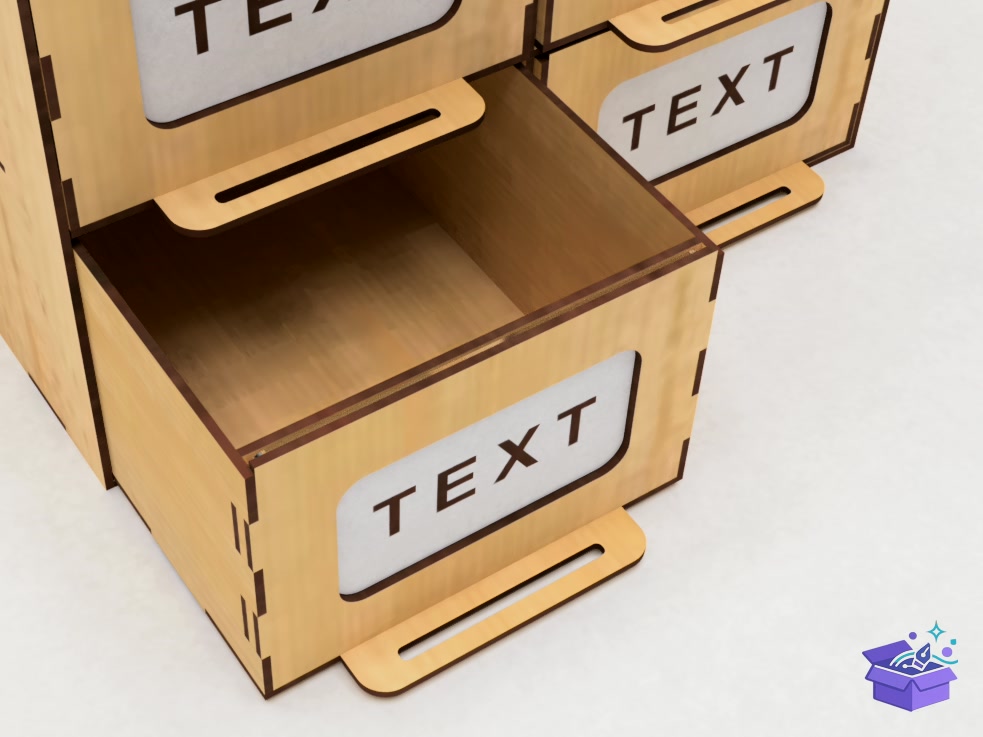 Organizer 6 Drawers Lazer Kesim - Lazer Kesim ve Çizim Dosyası (SVG, DXF, EPS, PNG) - detaylı önizleme 6