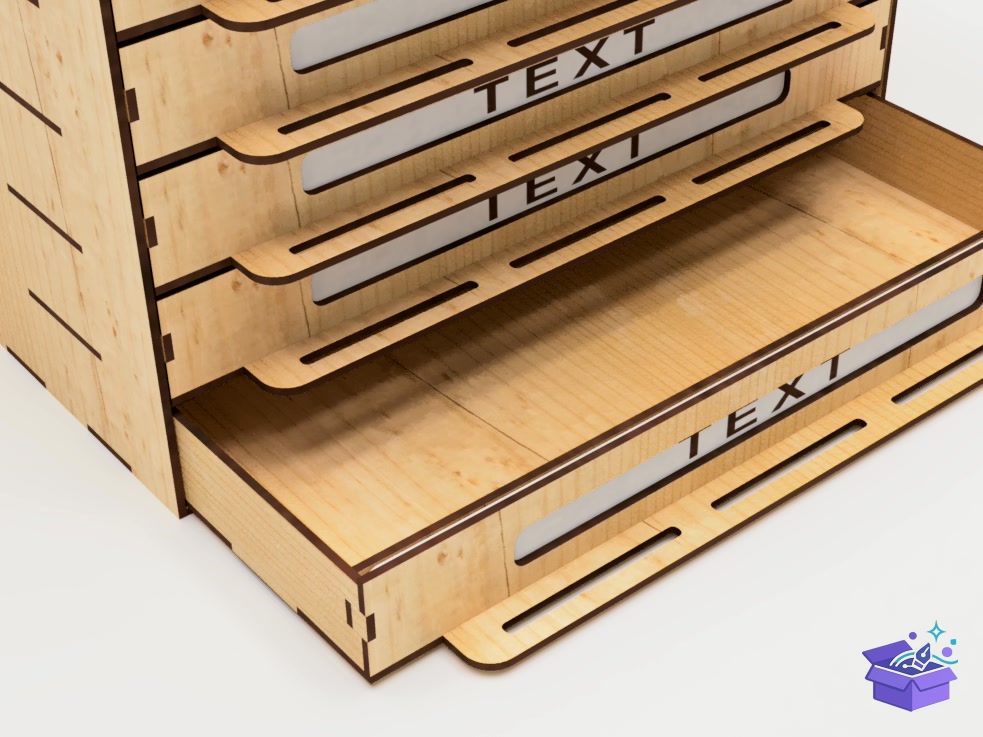 Masaüstü Düzenleyici For 8 Drawers Lazer Kesim - Lazer Kesim ve Çizim Dosyası (SVG, DXF, EPS, PNG) - detaylı önizleme 6