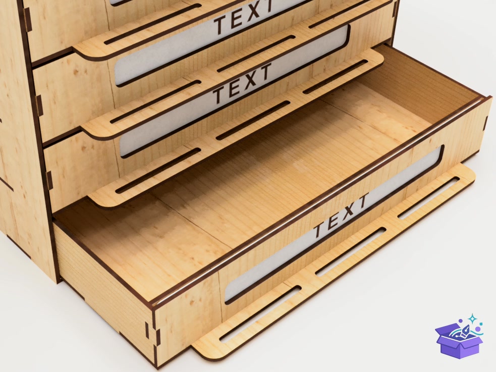 Chest Organizer 6 Drawers Kutu Lazer Kesim - Lazer Kesim ve Çizim Dosyası (SVG, DXF, EPS, PNG) - detaylı önizleme 6