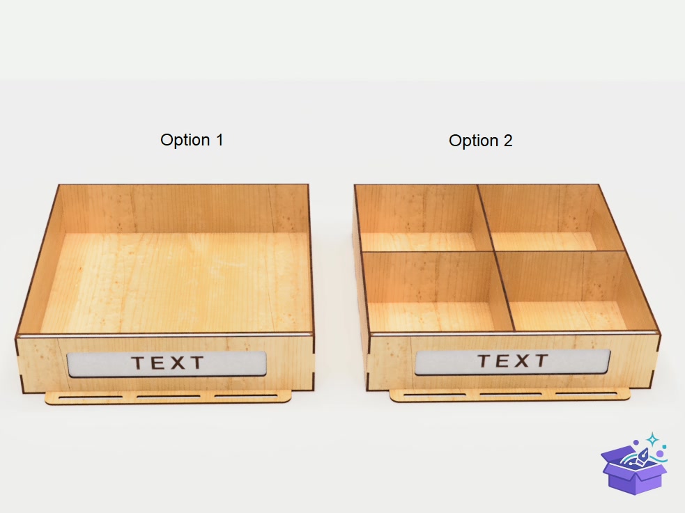 Organizer With 4 Drawers Laser - Lazer Kesim ve Çizim Dosyası (SVG, DXF, EPS, PNG) - detaylı önizleme 4