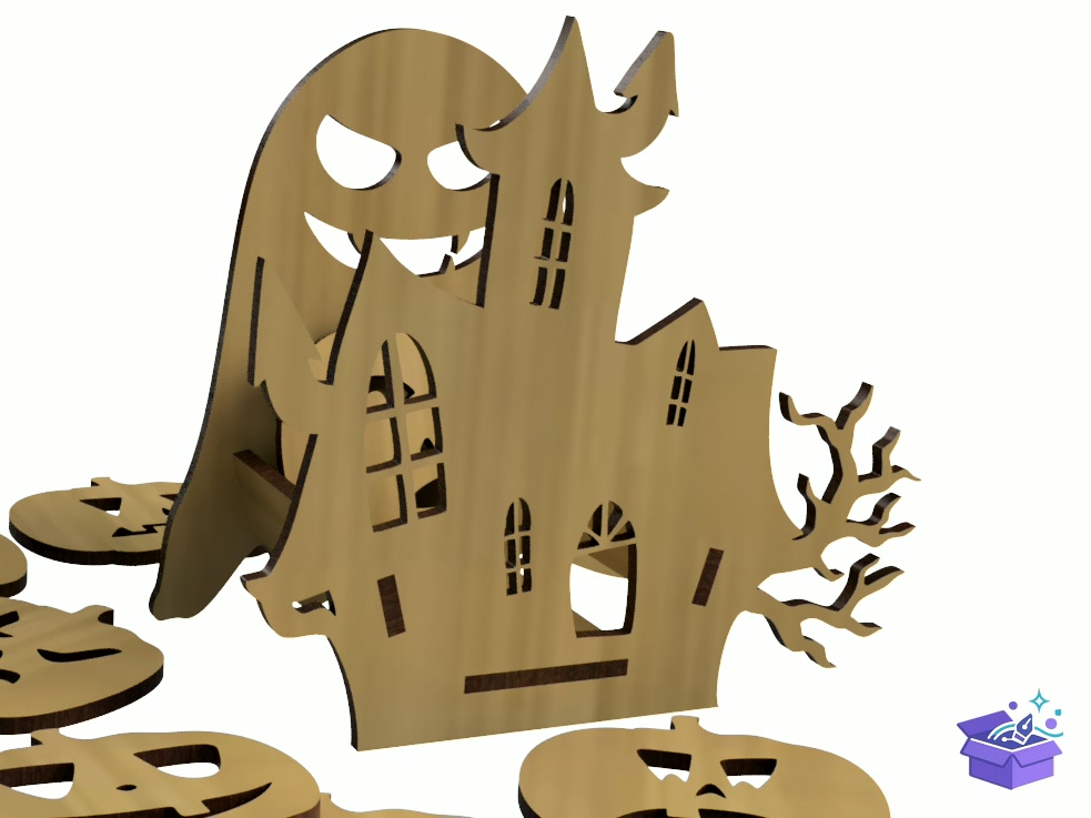 Whimsical Pumpkin Cup Tutucu Kit Laser - Lazer Kesim ve Çizim Dosyası (SVG, DXF, EPS, PNG) - detaylı önizleme 3