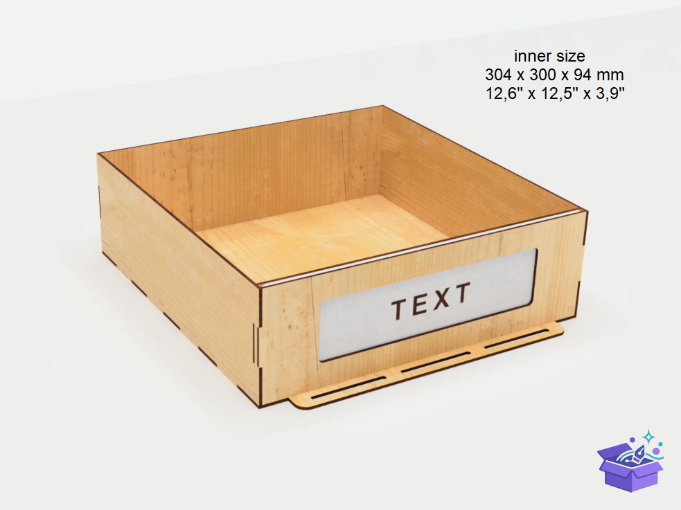 Organizer With Three Drawers Lazer Kesim - Lazer Kesim ve Çizim Dosyası (SVG, DXF, EPS, PNG) - detaylı önizleme 4
