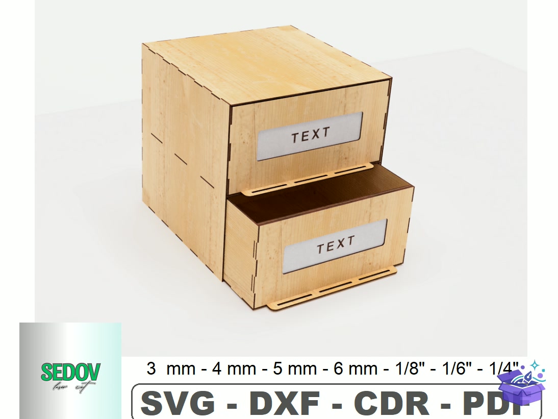 Drawer Organizer Laser - Lazer Kesim ve Çizim Dosyası (SVG, DXF, EPS, PNG) - Lazer Kesim Dosyaları İndir (DXF, SVG, EPS)