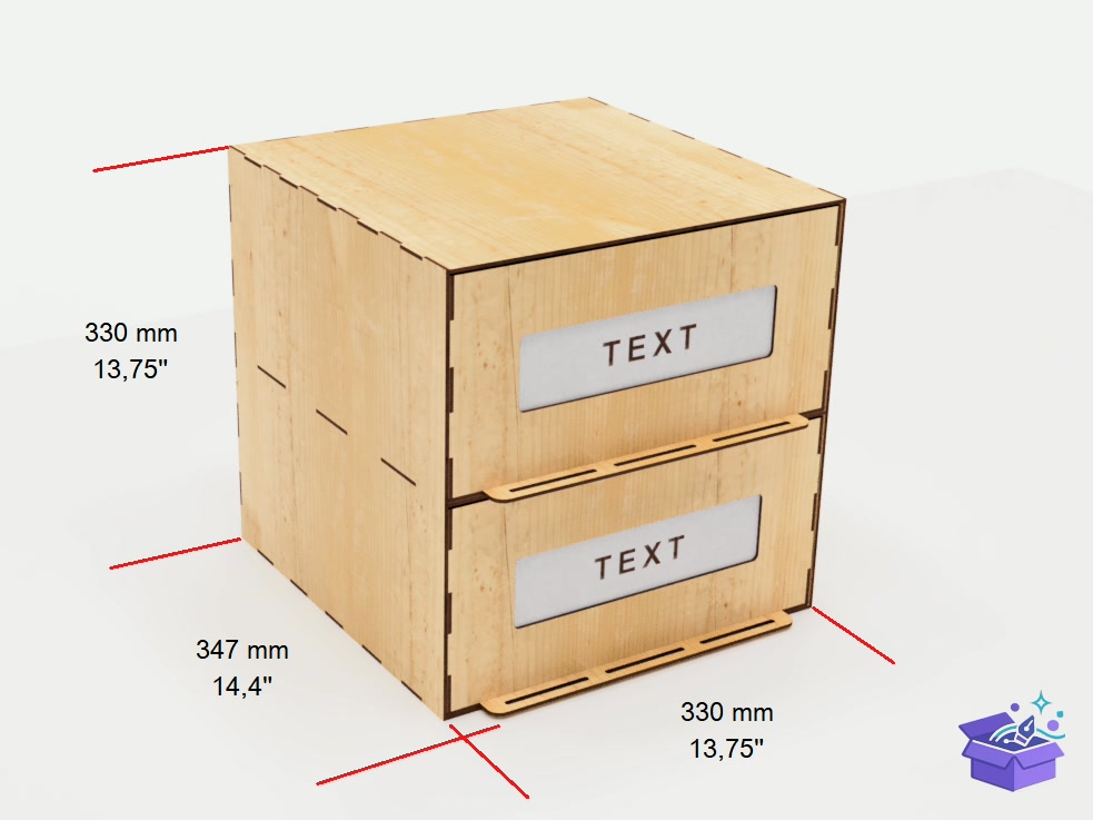 Drawer Organizer Laser - Lazer Kesim ve Çizim Dosyası (SVG, DXF, EPS, PNG) - detaylı önizleme 2