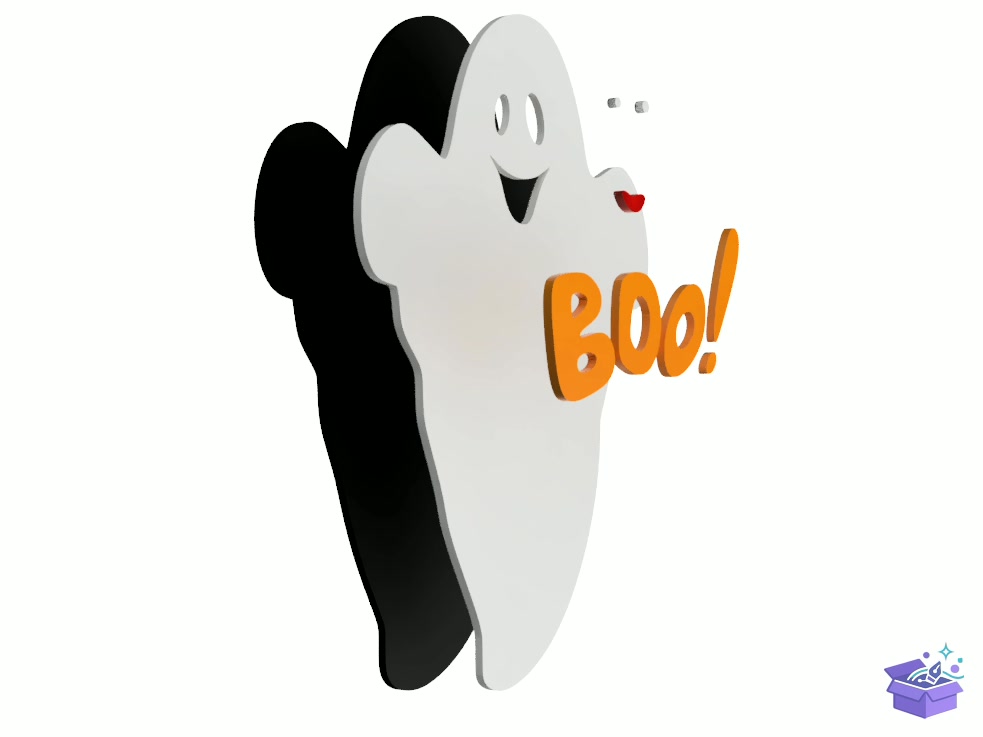 Lazer Kesim Cadılar Bayramı BOO 3D Door Tabela Levha - 3D Baskı ve Model Dosyası (STL, OBJ, 3MF) - detaylı önizleme 3