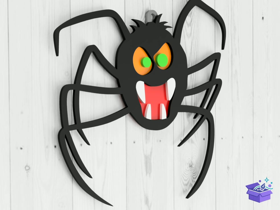 Lazer Kesim Hanging Spider Door Tabela Levha - Lazer Kesim ve Çizim Dosyası (SVG, DXF, EPS, PNG) - detaylı önizleme 5