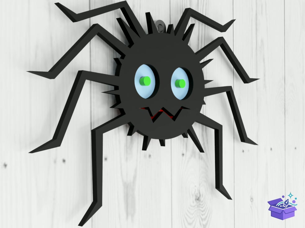 Lazer Kesim Hanging Spider Door Tabela Levha - Lazer Kesim ve Çizim Dosyası (SVG, DXF, EPS, PNG) - detaylı önizleme 6