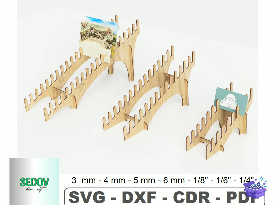 Retail Display Stand 3 Sizes Lazer Kesim - Lazer Kesim ve Çizim Dosyası (SVG, DXF, EPS, PNG) - Lazer Kesim Dosyaları İndir (DXF, SVG, AI)