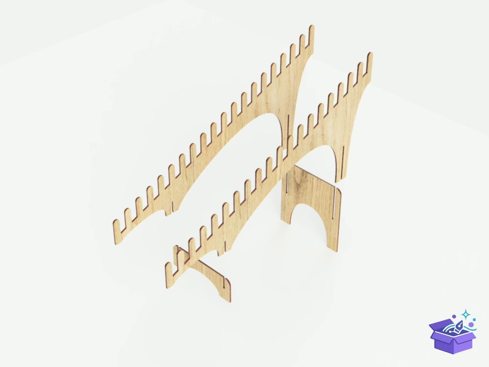 Retail Display Stand 3 Sizes Lazer Kesim - Lazer Kesim ve Çizim Dosyası (SVG, DXF, EPS, PNG) - detaylı önizleme 6