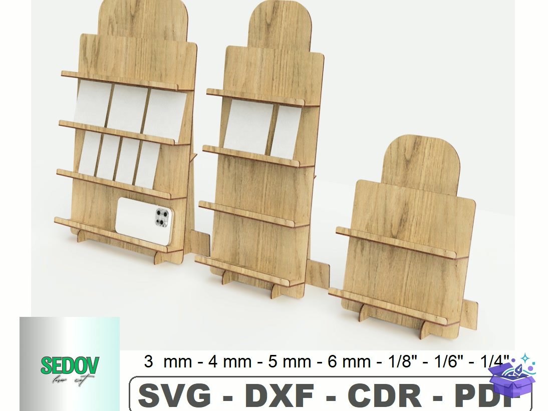 Postcard Stand Laser - Lazer Kesim ve Çizim Dosyası (SVG, DXF, EPS, PNG) - Lazer Kesim Dosyaları İndir (DXF, SVG, EPS)