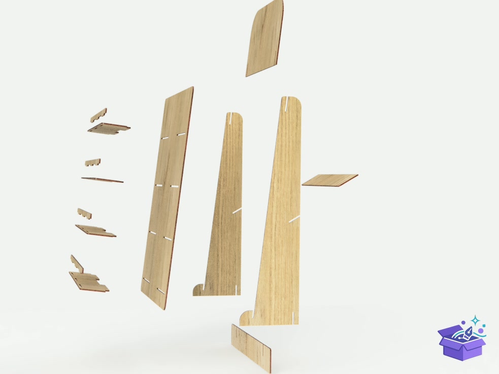 Postcard Stand Laser - Lazer Kesim ve Çizim Dosyası (SVG, DXF, EPS, PNG) - detaylı önizleme 3