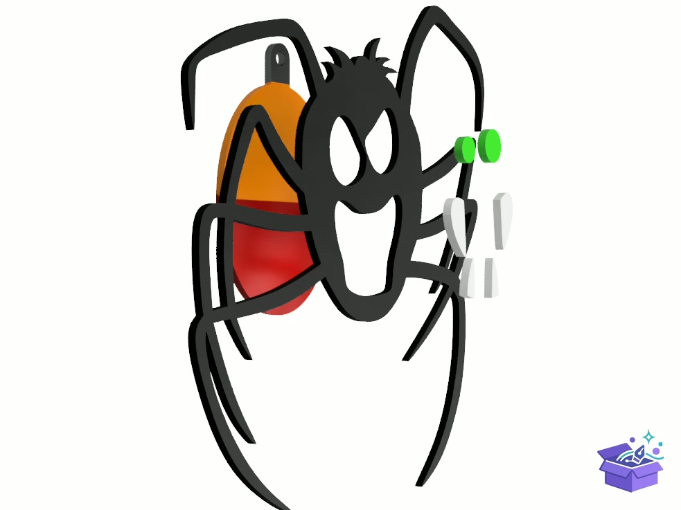 Lazer Kesim Evil Toothed Spider - Lazer Kesim ve Çizim Dosyası (SVG, DXF, EPS, PNG) - detaylı önizleme 2