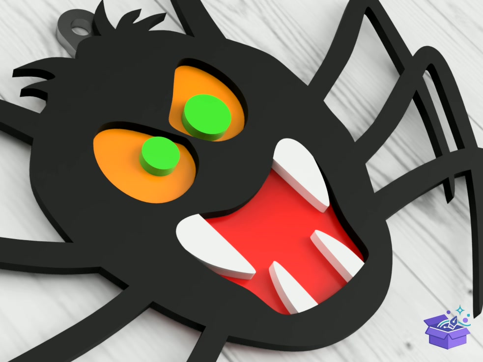 Lazer Kesim Evil Toothed Spider - Lazer Kesim ve Çizim Dosyası (SVG, DXF, EPS, PNG) - detaylı önizleme 3