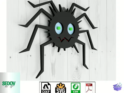 Lazer Kesim 3D Spider Door Tabela Levha - 3D Baskı ve Model Dosyası (STL, OBJ, 3MF) - Lazer Kesim Dosyaları İndir (STL, OBJ, 3MF)