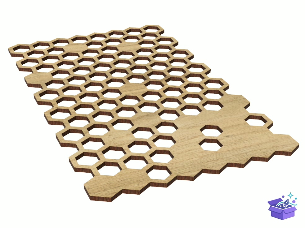 Lazer Kesim Honeycomb Hot Plate Stand - Lazer Kesim ve Çizim Dosyası (SVG, DXF, EPS, PNG) - detaylı önizleme 3