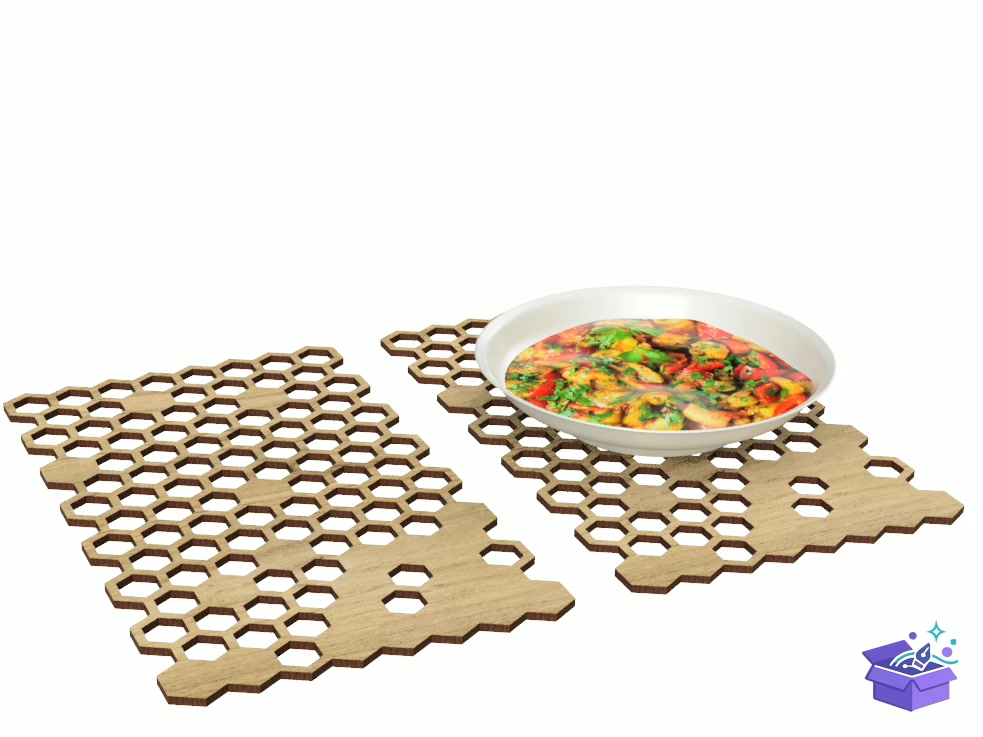 Lazer Kesim Honeycomb Hot Plate Stand - Lazer Kesim ve Çizim Dosyası (SVG, DXF, EPS, PNG) - detaylı önizleme 4