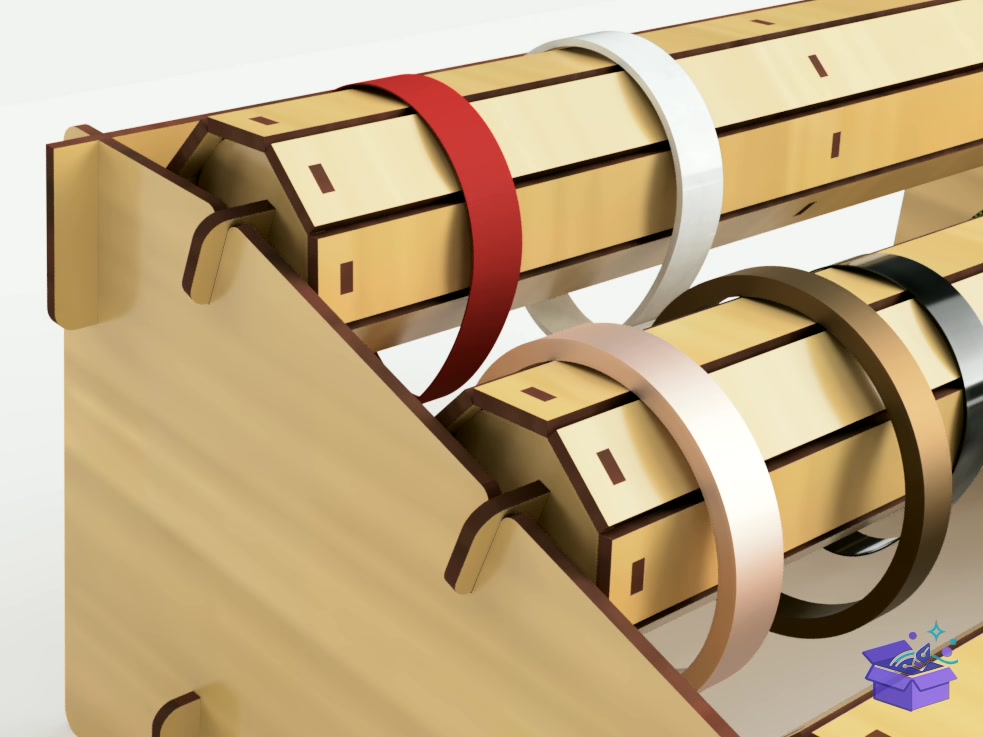 Lazer Kesim Bracelet Stand Or Watch Tutucu - Lazer Kesim ve Çizim Dosyası (SVG, DXF, EPS, PNG) - detaylı önizleme 4