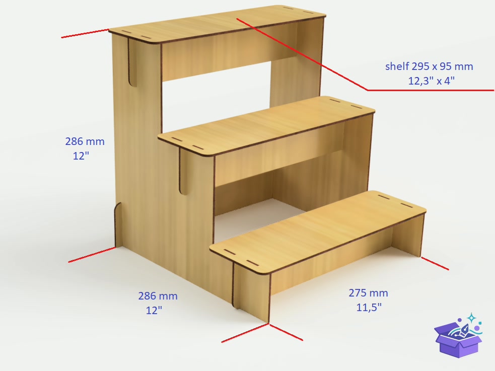 Lazer Kesim Retail Shelving Showcase - Lazer Kesim ve Çizim Dosyası (SVG, DXF, EPS, PNG) - detaylı önizleme 2