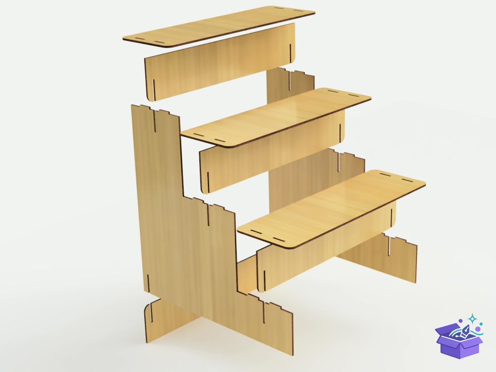 Lazer Kesim Retail Shelving Showcase - Lazer Kesim ve Çizim Dosyası (SVG, DXF, EPS, PNG) - detaylı önizleme 3