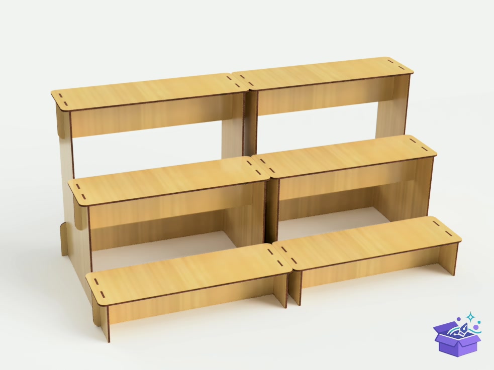 Lazer Kesim Retail Shelving Showcase - Lazer Kesim ve Çizim Dosyası (SVG, DXF, EPS, PNG) - detaylı önizleme 4