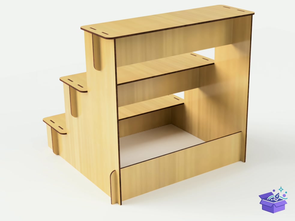 Lazer Kesim Retail Shelving Showcase - Lazer Kesim ve Çizim Dosyası (SVG, DXF, EPS, PNG) - detaylı önizleme 5