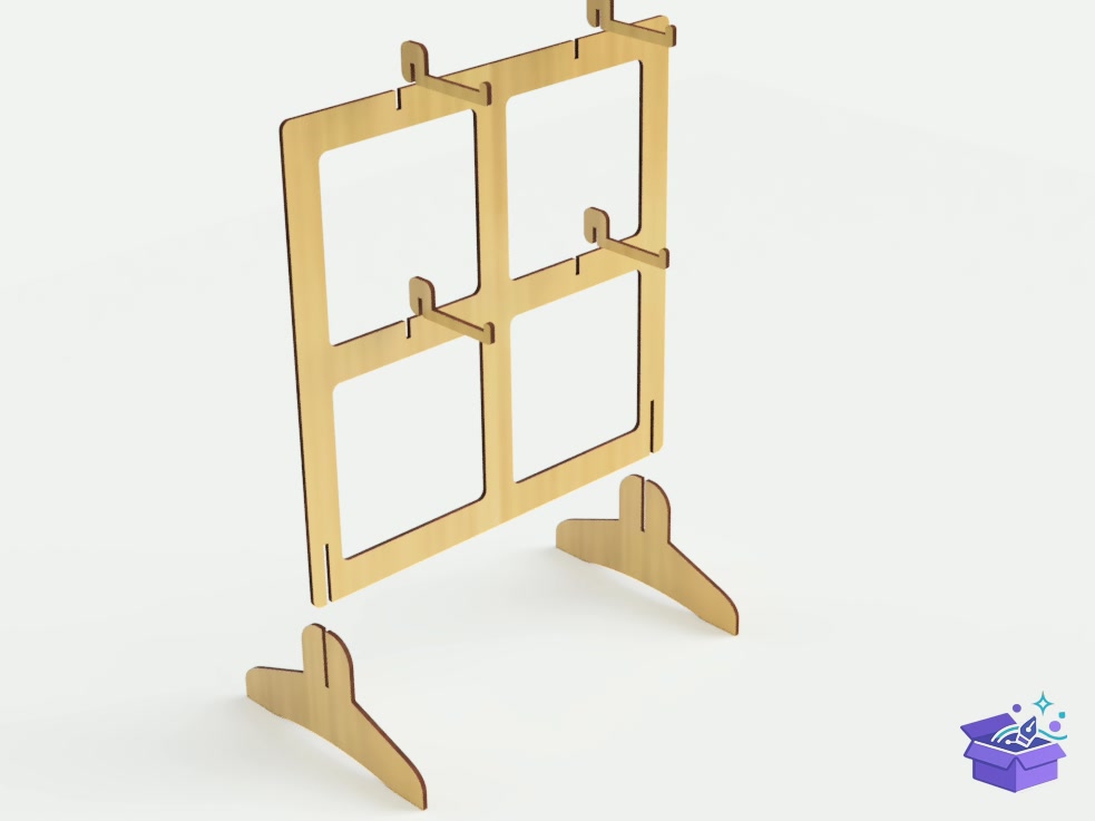 Lazer Kesim Şablon Key Chain Stand - Lazer Kesim ve Çizim Dosyası (SVG, DXF, EPS, PNG) - detaylı önizleme 3