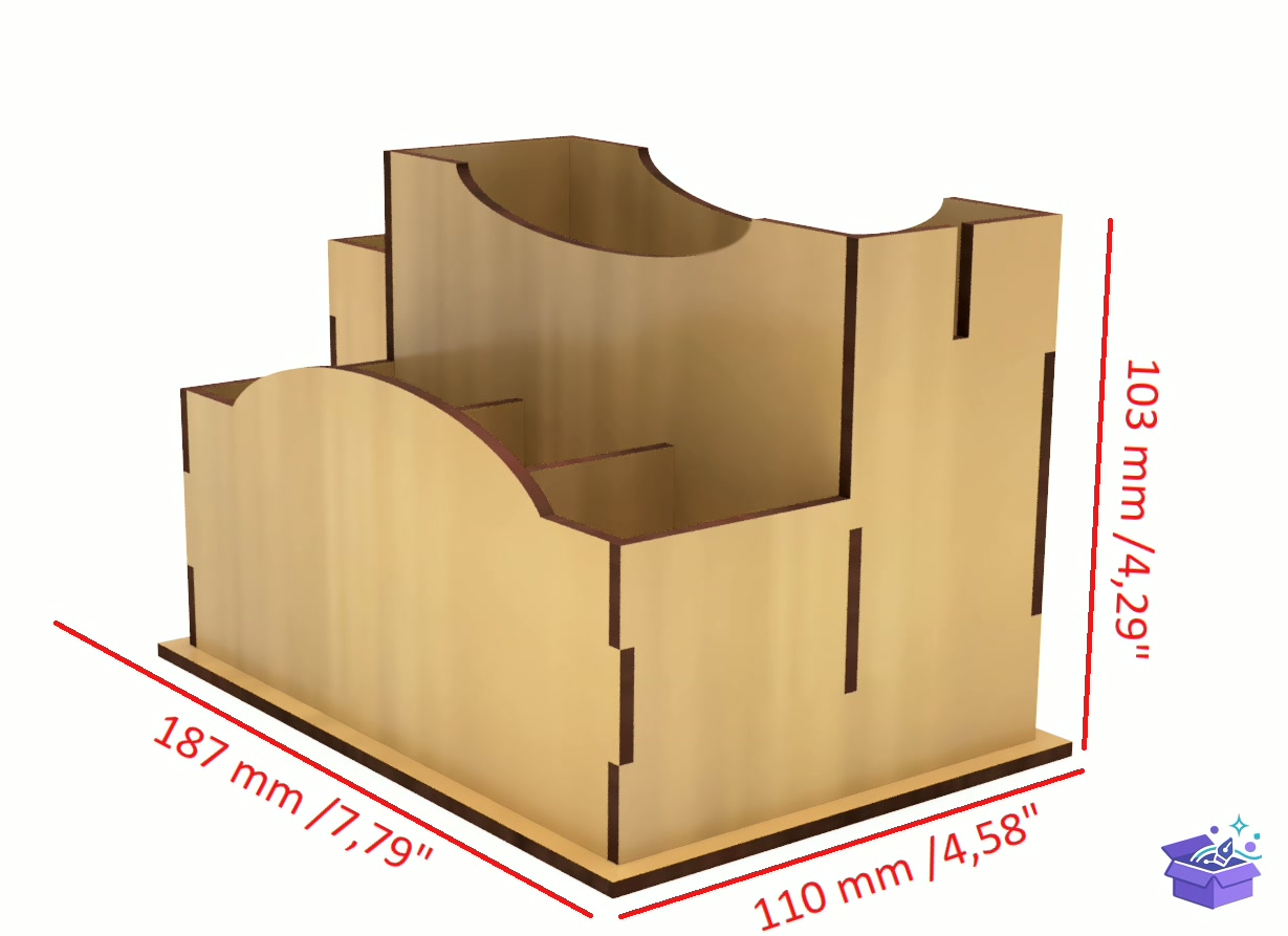 Lazer Kesim Napkin Tutucu Spice Rack - Lazer Kesim ve Çizim Dosyası (SVG, DXF, EPS, PNG) - detaylı önizleme 2