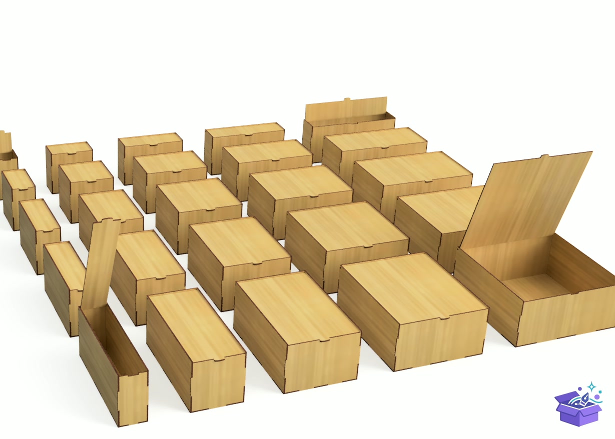 Lazer Kesim Kutu Packaging And Storage - Lazer Kesim ve Çizim Dosyası (SVG, DXF, EPS, PNG) - detaylı önizleme 4