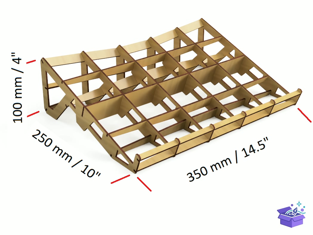Lazer Kesim Gaming Laptop Stand Şablon - Lazer Kesim ve Çizim Dosyası (SVG, DXF, EPS, PNG) - detaylı önizleme 2