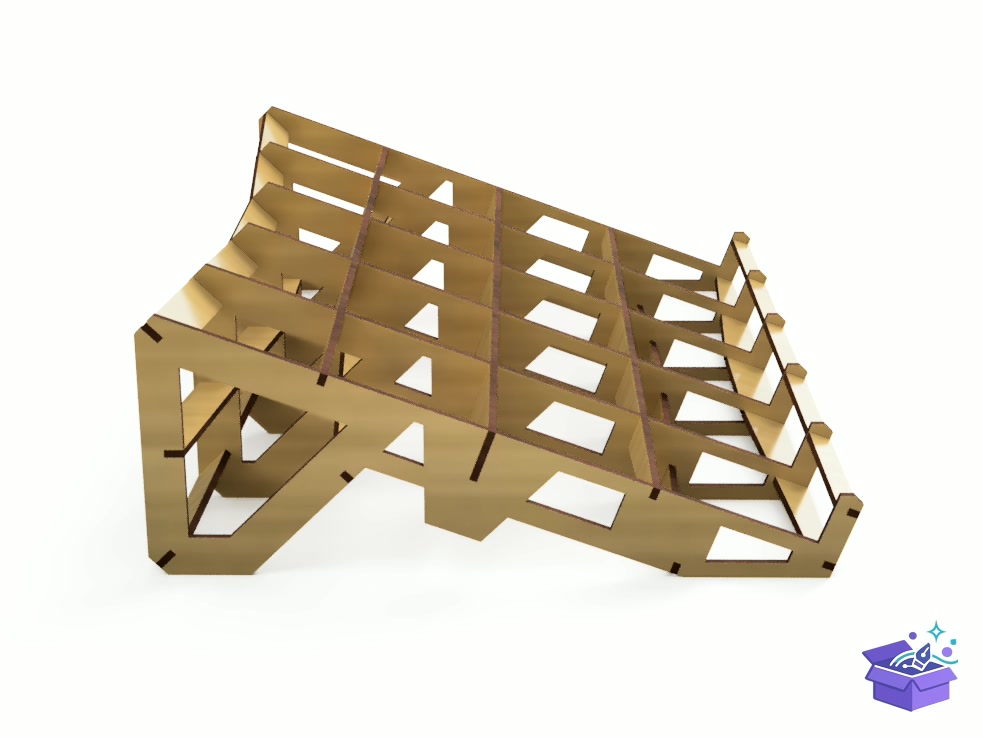 Lazer Kesim Gaming Laptop Stand Şablon - Lazer Kesim ve Çizim Dosyası (SVG, DXF, EPS, PNG) - detaylı önizleme 4