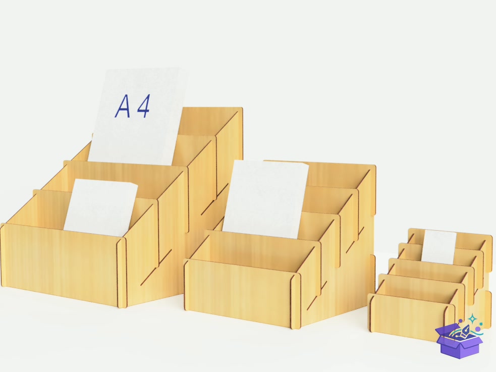 Lazer Kesim 4 Tier Display Case 3 Sizes - Lazer Kesim ve Çizim Dosyası (SVG, DXF, EPS, PNG) - detaylı önizleme 5
