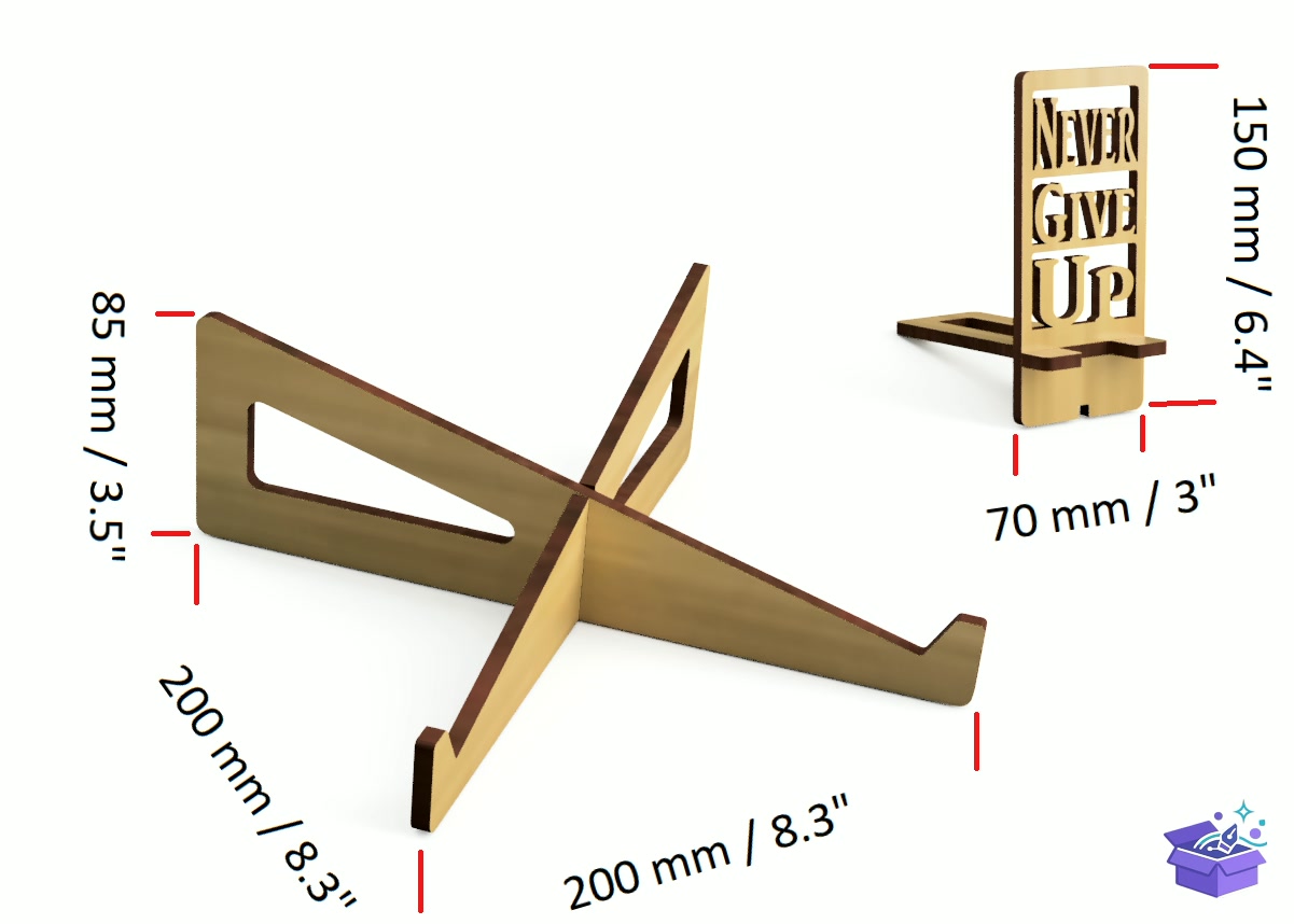 Lazer Kesim Laptop And Phone Stand - Lazer Kesim ve Çizim Dosyası (SVG, DXF, EPS, PNG) - detaylı önizleme 2