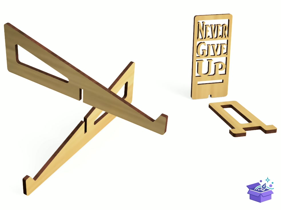 Lazer Kesim Laptop And Phone Stand - Lazer Kesim ve Çizim Dosyası (SVG, DXF, EPS, PNG) - detaylı önizleme 3