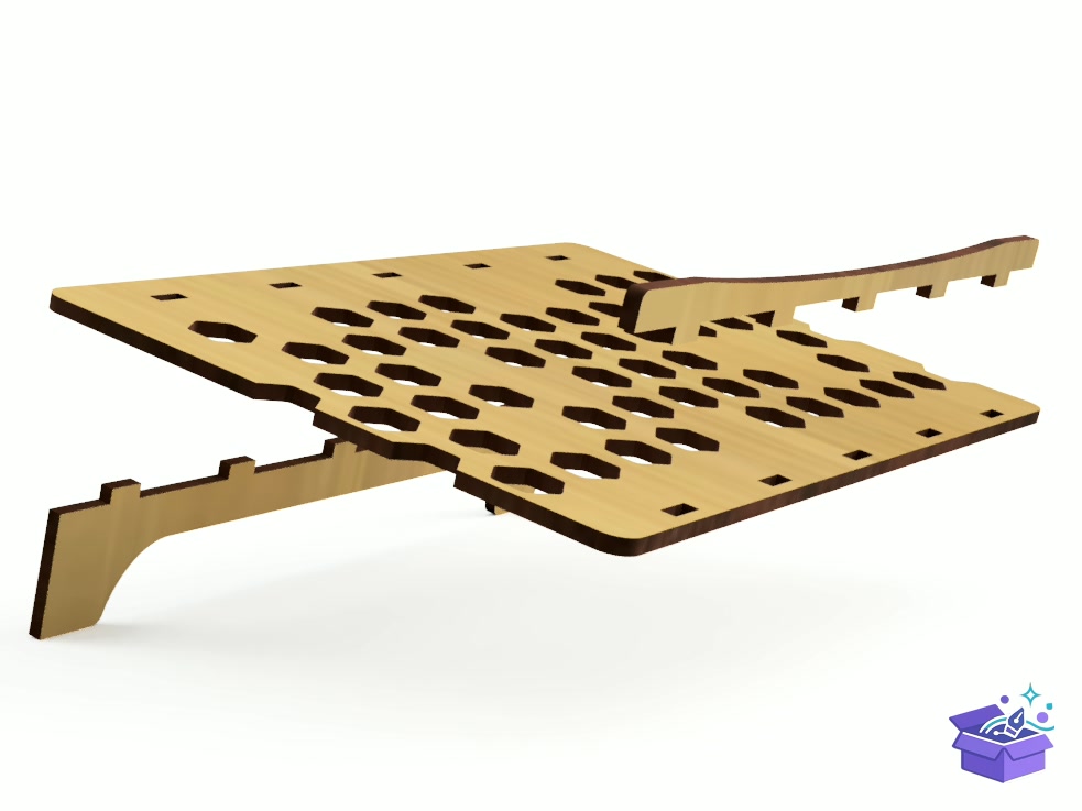 Lazer Kesim Simple Laptop Stand Honeycomb - Lazer Kesim ve Çizim Dosyası (SVG, DXF, EPS, PNG) - detaylı önizleme 3