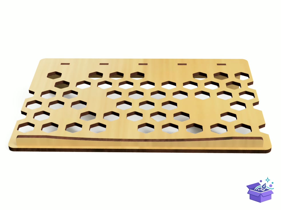 Lazer Kesim Simple Laptop Stand Honeycomb - Lazer Kesim ve Çizim Dosyası (SVG, DXF, EPS, PNG) - detaylı önizleme 6