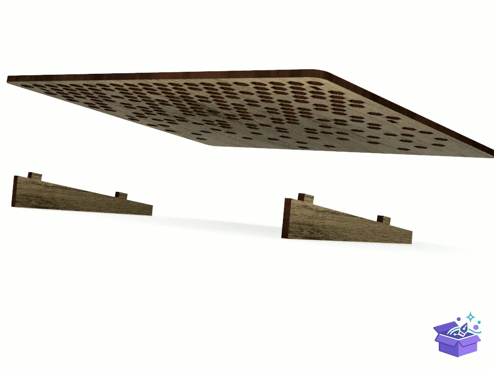 Lazer Kesim Laptop Stand Small Honeycomb - Lazer Kesim ve Çizim Dosyası (SVG, DXF, EPS, PNG) - detaylı önizleme 3
