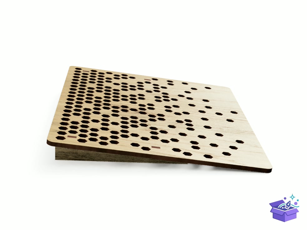 Lazer Kesim Laptop Stand Small Honeycomb - Lazer Kesim ve Çizim Dosyası (SVG, DXF, EPS, PNG) - detaylı önizleme 4