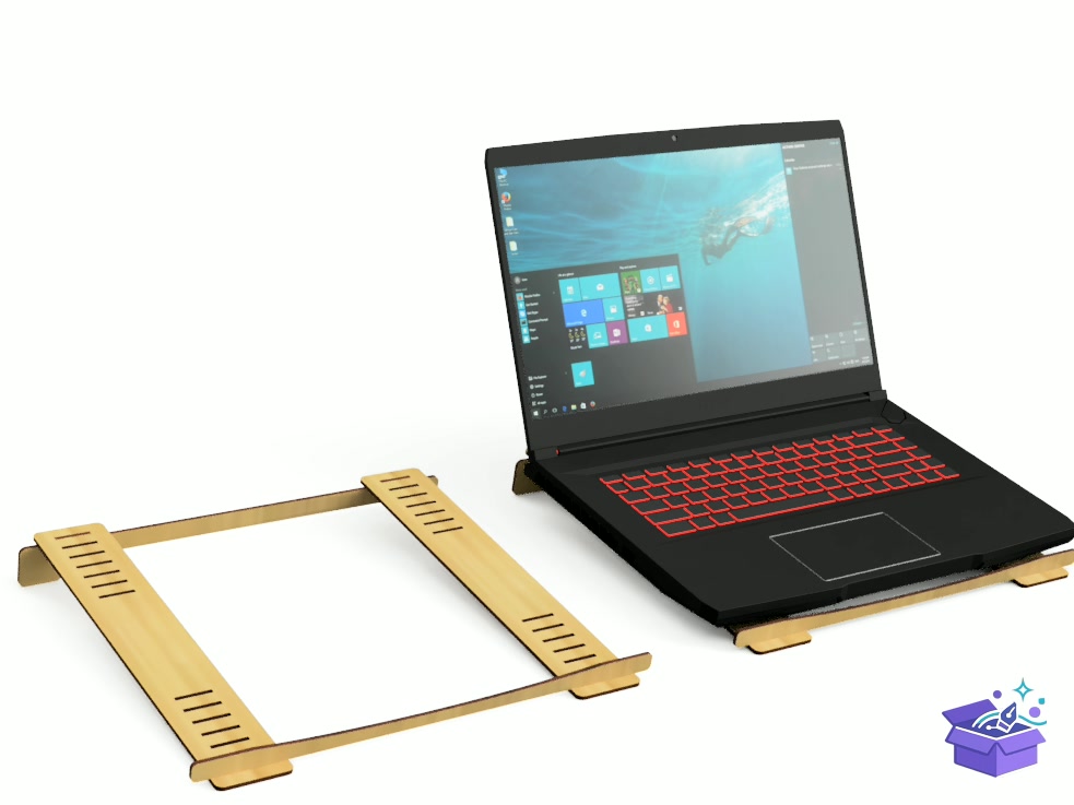 Laptop Stand Travel Friendly Portable - Lazer Kesim ve Çizim Dosyası (SVG, DXF, EPS, PNG) - detaylı önizleme 5