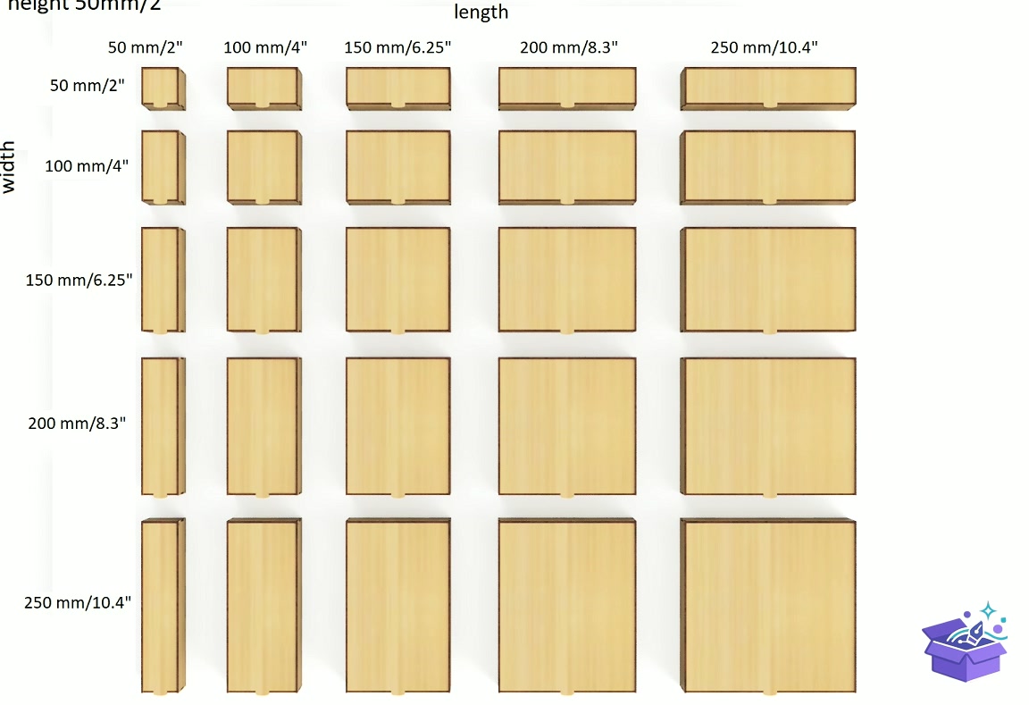 Lazer Kesim Packing Kutu Height 50 Mm - Lazer Kesim ve Çizim Dosyası (SVG, DXF, EPS, PNG) - detaylı önizleme 3