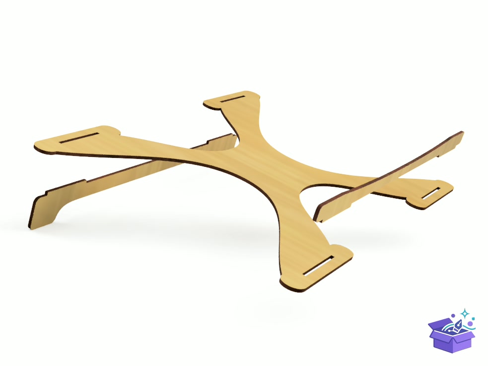 Laser Cut Laptop Stand Şablon - Lazer Kesim ve Çizim Dosyası (SVG, DXF, EPS, PNG) - detaylı önizleme 3