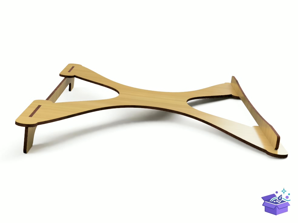 Laser Cut Laptop Stand Şablon - Lazer Kesim ve Çizim Dosyası (SVG, DXF, EPS, PNG) - detaylı önizleme 4