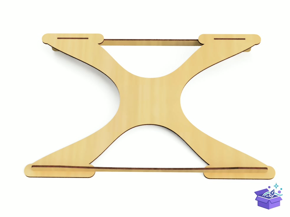 Laser Cut Laptop Stand Şablon - Lazer Kesim ve Çizim Dosyası (SVG, DXF, EPS, PNG) - detaylı önizleme 5
