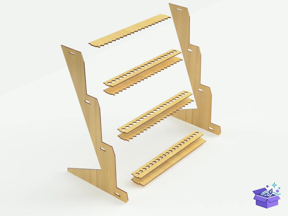 Retail Pen Display Stand Lazer Kesim - Lazer Kesim ve Çizim Dosyası (SVG, DXF, EPS, PNG) - detaylı önizleme 3