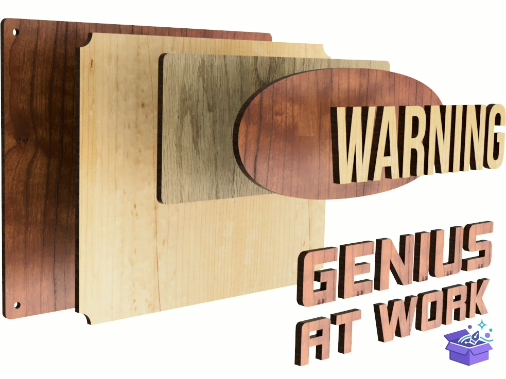 Warning Tabela Levha (English French German And Spanish) - Lazer Kesim ve Çizim Dosyası (SVG, DXF, EPS, PNG) - detaylı önizleme 2