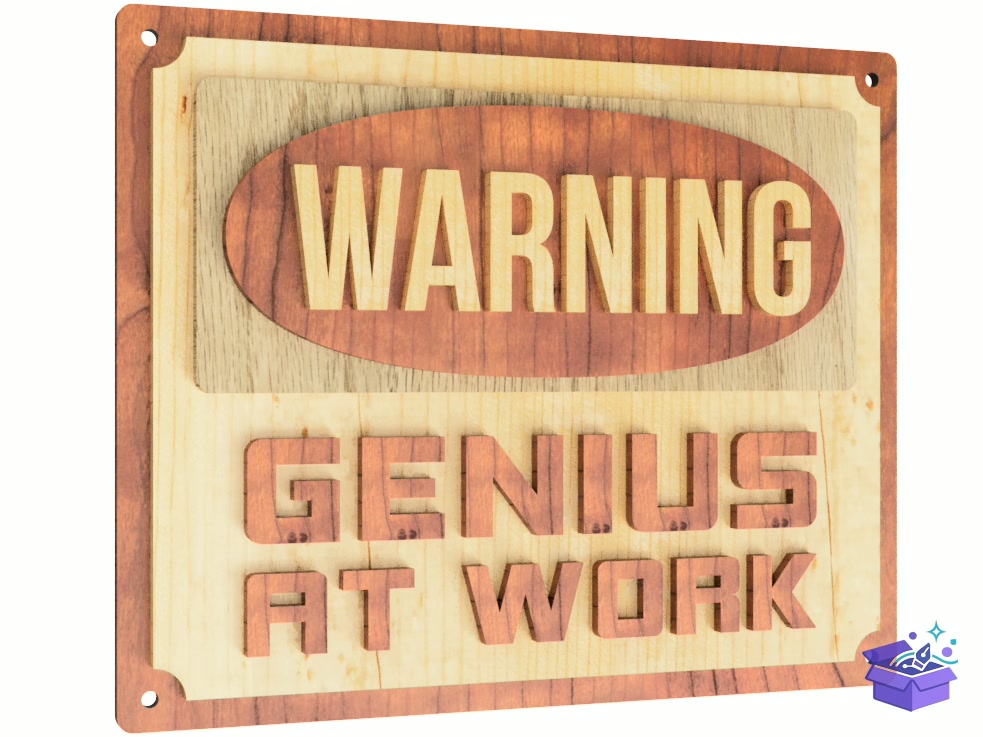Warning Tabela Levha (English French German And Spanish) - Lazer Kesim ve Çizim Dosyası (SVG, DXF, EPS, PNG) - detaylı önizleme 3