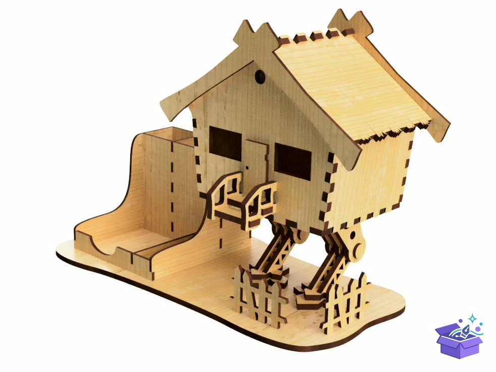 Lazer Kesim Baba YAGI's House Organizer - Lazer Kesim ve Çizim Dosyası (SVG, DXF, EPS, PNG) - detaylı önizleme 6