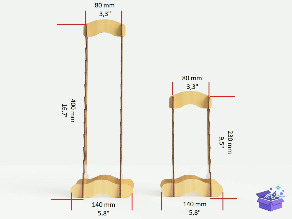 Lazer Kesim Pen Organiser Display Stand - Lazer Kesim ve Çizim Dosyası (SVG, DXF, EPS, PNG) - detaylı önizleme 2