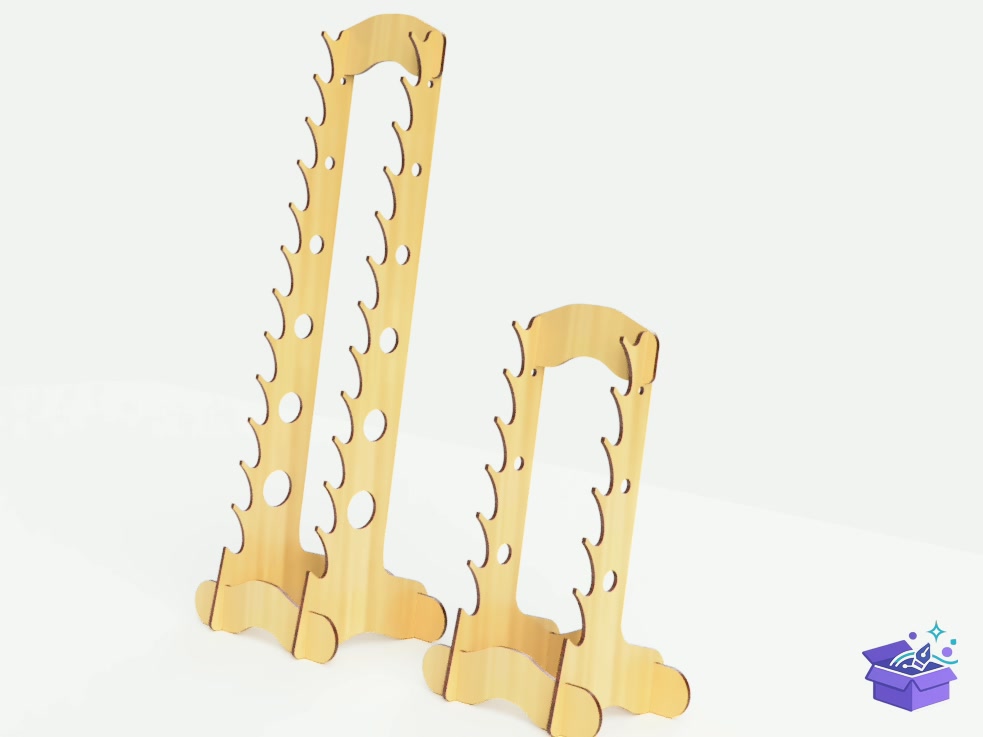 Lazer Kesim Pen Organiser Display Stand - Lazer Kesim ve Çizim Dosyası (SVG, DXF, EPS, PNG) - detaylı önizleme 4