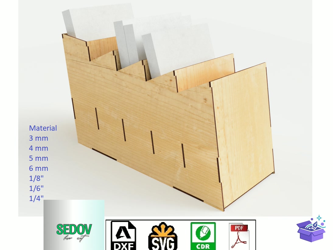 Lazer Kesim Stand For Advertising Booklets - Lazer Kesim ve Çizim Dosyası (SVG, DXF, EPS, PNG) - Lazer Kesim Dosyaları İndir (DXF, SVG, EPS)