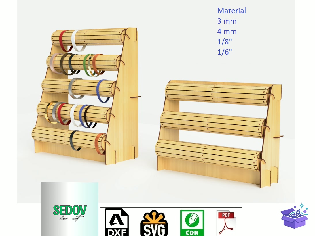 Lazer Kesim Bracelet Stand And Watch Stand - Lazer Kesim ve Çizim Dosyası (SVG, DXF, EPS, PNG) - Lazer Kesim Dosyaları İndir (DXF, SVG, EPS)